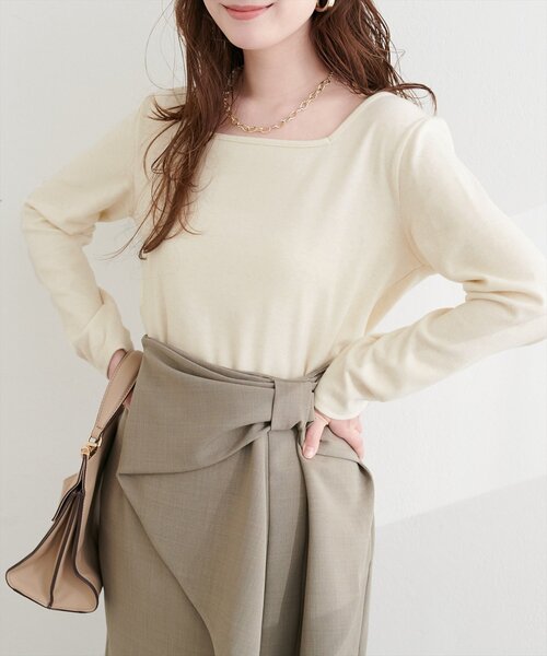 natural couture(ナチュラルクチュール)の「起毛フラッフィー2WAYプルオーバー(Tシャツ/カットソー・レディース・ピンク/イエロー/チャコールグレー/その他1/アイボリー・FREE)」の14枚目の写真