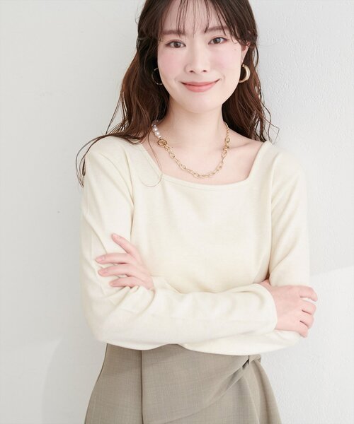 natural couture(ナチュラルクチュール)の「起毛フラッフィー2WAYプルオーバー(Tシャツ/カットソー・レディース・ピンク/イエロー/チャコールグレー/その他1/アイボリー・FREE)」の15枚目の写真