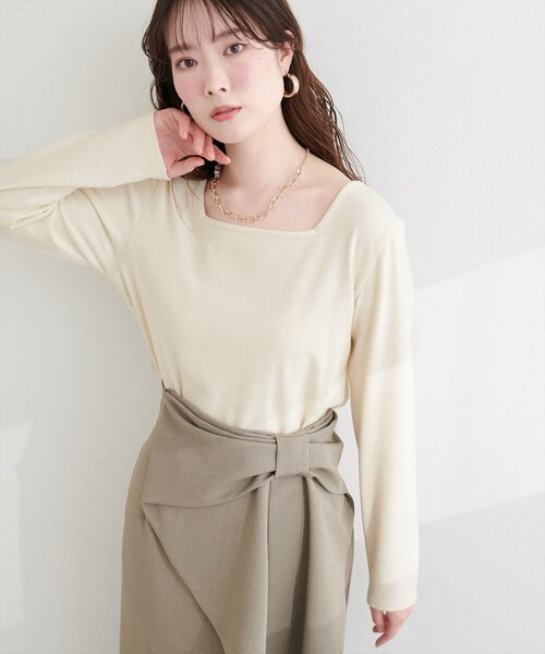 natural couture(ナチュラルクチュール)の「起毛フラッフィー2WAYプルオーバー(Tシャツ/カットソー・レディース・ピンク/イエロー/チャコールグレー/その他1/アイボリー・FREE)」の16枚目の写真