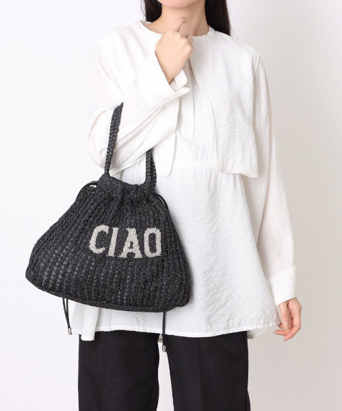cache cache(カシュ カシュ)の「カシュカシュ cachecache / メッセージラメニット2wayバッグ(トートバッグ・レディース・ホワイト/ブラック・FREE)」の19枚目の写真
