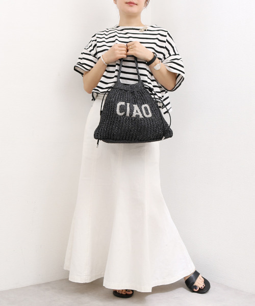 cache cache(カシュ カシュ)の「カシュカシュ cachecache / メッセージラメニット2wayバッグ(トートバッグ・レディース・ホワイト/ブラック・FREE)」の20枚目の写真