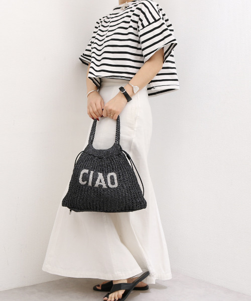 cache cache(カシュ カシュ)の「カシュカシュ cachecache / メッセージラメニット2wayバッグ(トートバッグ・レディース・ホワイト/ブラック・FREE)」の22枚目の写真