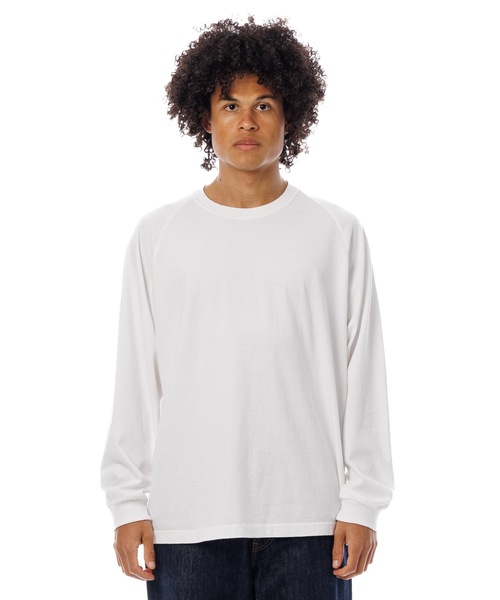 DAILY STANDARD by SANDINISTA（デイリースタンダードバイサンディニスタ）の「Cadet American Cotton Easy Fit Raglan L-S Tee / アメリカコットン使用イージーフィットラグラン長袖Tシャツ（Tシャツ/カットソー・メンズ・チャコール/ホワイト/ブラウン/ブラック・SMALL/MEDIUM/LARGE）」の7枚目の写真