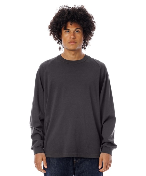DAILY STANDARD by SANDINISTA（デイリースタンダードバイサンディニスタ）の「Cadet American Cotton Easy Fit Raglan L-S Tee / アメリカコットン使用イージーフィットラグラン長袖Tシャツ（Tシャツ/カットソー・メンズ・チャコール/ホワイト/ブラウン/ブラック・SMALL/MEDIUM/LARGE）」の15枚目の写真