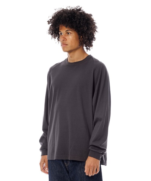 DAILY STANDARD by SANDINISTA（デイリースタンダードバイサンディニスタ）の「Cadet American Cotton Easy Fit Raglan L-S Tee / アメリカコットン使用イージーフィットラグラン長袖Tシャツ（Tシャツ/カットソー・メンズ・チャコール/ホワイト/ブラウン/ブラック・SMALL/MEDIUM/LARGE）」の16枚目の写真