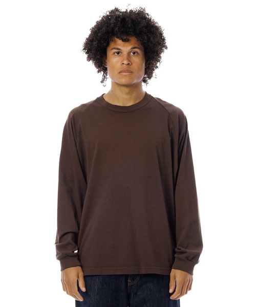 DAILY STANDARD by SANDINISTA（デイリースタンダードバイサンディニスタ）の「Cadet American Cotton Easy Fit Raglan L-S Tee / アメリカコットン使用イージーフィットラグラン長袖Tシャツ（Tシャツ/カットソー・メンズ・チャコール/ホワイト/ブラウン/ブラック・SMALL/MEDIUM/LARGE）」の19枚目の写真