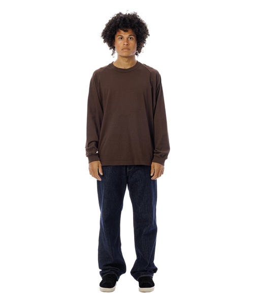 DAILY STANDARD by SANDINISTA(デイリースタンダードバイサンディニスタ)の「Cadet American Cotton Easy Fit Raglan L-S Tee / アメリカコットン使用イージーフィットラグラン長袖Tシャツ(Tシャツ/カットソー・メンズ・チャコール/ホワイト/ブラウン/ブラック・SMALL/MEDIUM/LARGE)」の22枚目の写真