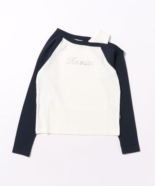 algy（アルジー）の「レイヤード風リブロンT（Tシャツ/カットソー・キッズ・ネイビー/サックスブルー/ブラック・160/150/140/130）」の2枚目の写真