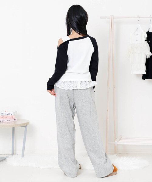 algy（アルジー）の「レイヤード風リブロンT（Tシャツ/カットソー・キッズ・ネイビー/サックスブルー/ブラック・160/150/140/130）」の5枚目の写真