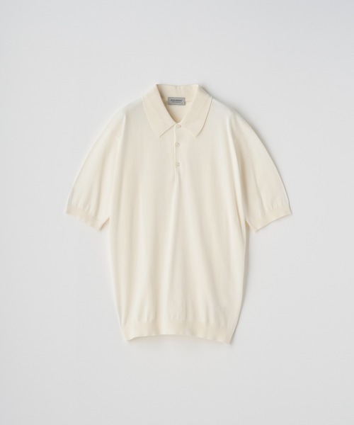 JOHN SMEDLEY(ジョンスメドレー)の「半袖コットンニットクラシックポロシャツ(ポロシャツ・メンズ・ホワイト系1・S/M/L/XL)」の1枚目の写真