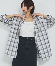 abahouse mavie（アバハウスマヴィ）の「【シアー素材】チェックフードシャツ 春服 夏服 ゆったり 羽織り（シャツ/ブラウス）」