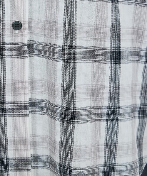 abahouse mavie（アバハウスマヴィ）の「【シアー素材】チェックフードシャツ/春服/夏服/ゆったり/羽織り（シャツ/ブラウス・レディース・サックスブルー/ホワイト・フリー）」の11枚目の写真