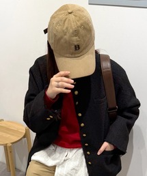 HEILIS（ヘイリス）の「《Chel select》コーデュロイボールキャップ / ワンポイント ワッペン 刺繍  シンプル カジュアル ノームコア 無地 韓国 ベージュ ブラウン ブラック コーデュロイ 茶 黒（キャップ）」