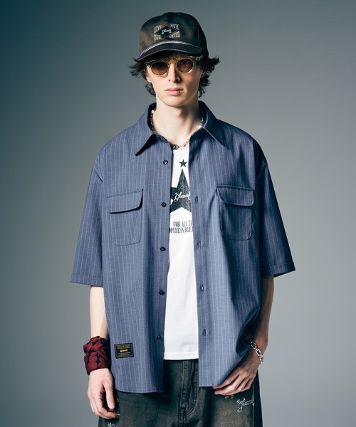 glamb(グラム)の「Oversize Work Shirt / オーバーサイズワークシャツ(シャツ/ブラウス・メンズ・ブラック/ベージュ/ネイビー・S/M/L)」の9枚目の写真