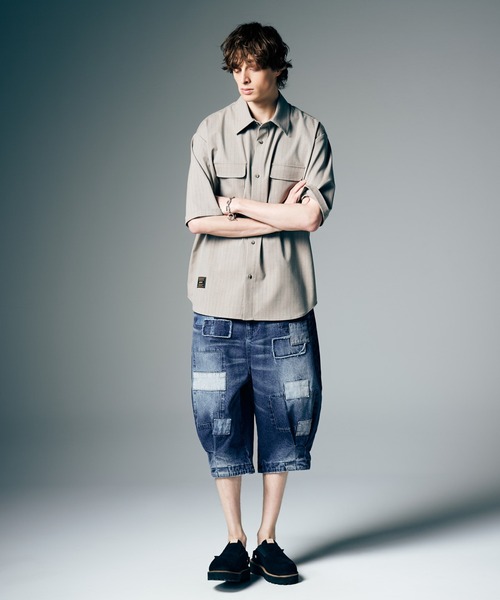 glamb(グラム)の「Oversize Work Shirt / オーバーサイズワークシャツ(シャツ/ブラウス・メンズ・ブラック/ベージュ/ネイビー・S/M/L)」の14枚目の写真