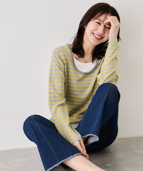 Jayro（ジャイロ）の「レイヤーニットプルオーバー（ニット/セーター・レディース・ホワイト系その他4/イエロー系その他2・FREE）」の2枚目の写真