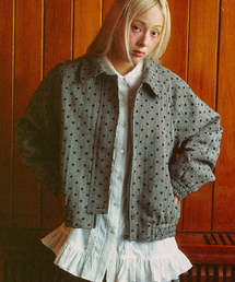 KOOKEESEE（クキシ）の「ウールドットヘリンボーンジャンパー（ブラック）（その他アウター）」