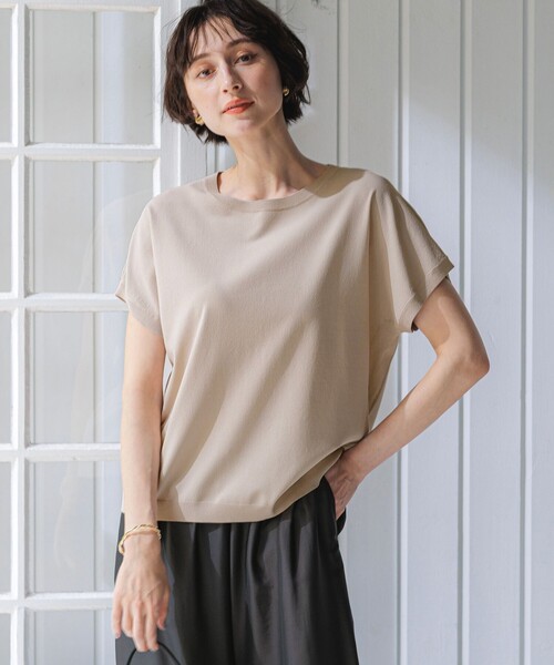 23区 L（ニジュウサンクオオキイサイズ）の「レーヨンポリエステルストレッチ プルオーバー ニット（ニット/セーター・レディース・ネイビー系/ブラウン系1/ホワイト系1/ホワイト系/ブラック系/ネイビー系1/ダークブラウン系/スカイブルー系/ピンク系/ベージュ系/キャメル/ダルブルー系/ライトオレンジ系・46/44）」の6枚目の写真