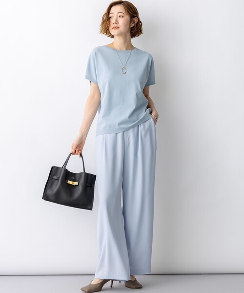23区 L（ニジュウサンクオオキイサイズ）の「レーヨンポリエステルストレッチ プルオーバー ニット（ニット/セーター・レディース・ネイビー系/ブラウン系1/ホワイト系1/ホワイト系/ブラック系/ネイビー系1/ダークブラウン系/スカイブルー系/ピンク系/ベージュ系/キャメル/ダルブルー系/ライトオレンジ系・46/44）」の15枚目の写真