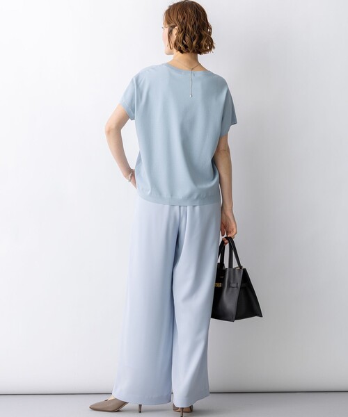 23区 L（ニジュウサンクオオキイサイズ）の「レーヨンポリエステルストレッチ プルオーバー ニット（ニット/セーター・レディース・ネイビー系/ブラウン系1/ホワイト系1/ホワイト系/ブラック系/ネイビー系1/ダークブラウン系/スカイブルー系/ピンク系/ベージュ系/キャメル/ダルブルー系/ライトオレンジ系・46/44）」の17枚目の写真