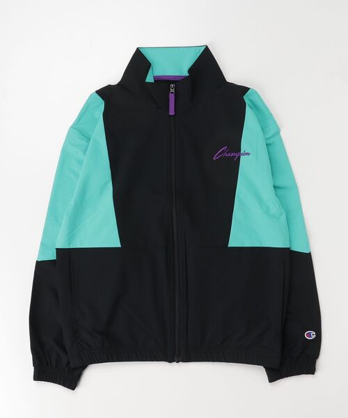 Champion（チャンピオン）の「チャンピオン  チャンピオン ウインドジャケット　ANORAK JACKET（ナイロンジャケット・キッズ・ネイビー/ブラック×グリーン・130cm/140cm/150cm/160cm）」の12枚目の写真