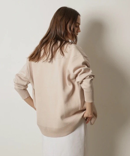 CADUNE（カデュネ）の「ダブルフェイスニットカーデ（ニット/セーター・レディース・ライトイエロー/ピンクベージュ/ピンク/ネイビー/ホワイト・38）」の16枚目の写真