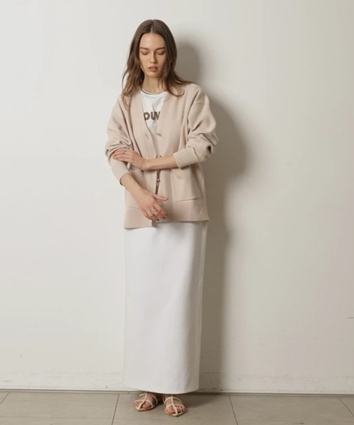 CADUNE（カデュネ）の「ダブルフェイスニットカーデ（ニット/セーター・レディース・ライトイエロー/ピンクベージュ/ピンク/ネイビー/ホワイト・38）」の17枚目の写真