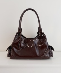 frunco（フランコ）の「韓国風/【ZOZOTOWN限定】ハートチャーム付きスタッズショルダーバッグ/500mlペットボトル収納可能（ショルダーバッグ）」