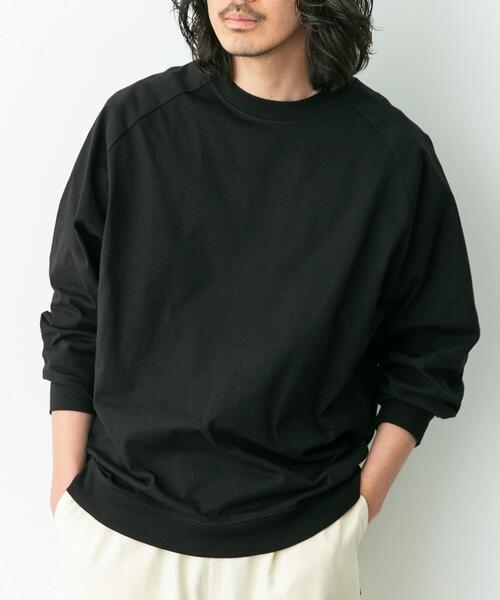 URBAN RESEARCH Sonny Label(アーバンリサーチサニーレーベル)の「ハイスペラグランロングスリーブTシャツ(Tシャツ/カットソー・メンズ・チャコールグレー/オフホワイト/ブラウン/ブラック・LARGE/MEDIUM/SMALL)」の9枚目の写真