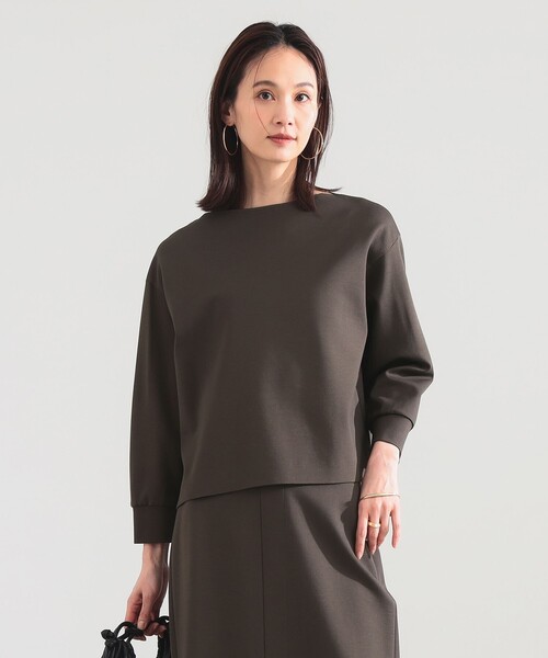 Demi-Luxe BEAMS（デミルクス ビームス）の「ポンチ ボートネック プルオーバー（Tシャツ/カットソー・レディース・カーキ/オフホワイト・ONE SIZE）」の2枚目の写真