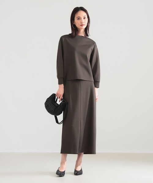 Demi-Luxe BEAMS（デミルクス ビームス）の「ポンチ ボートネック プルオーバー（Tシャツ/カットソー・レディース・カーキ/オフホワイト・ONE SIZE）」の20枚目の写真