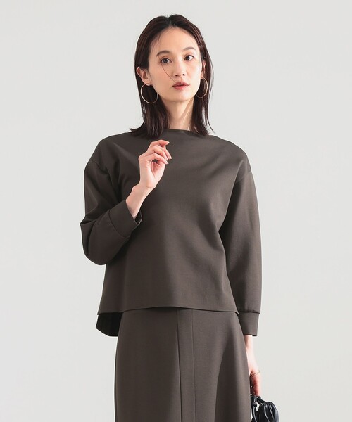 Demi-Luxe BEAMS（デミルクス ビームス）の「ポンチ ボートネック プルオーバー（Tシャツ/カットソー・レディース・カーキ/オフホワイト・ONE SIZE）」の6枚目の写真