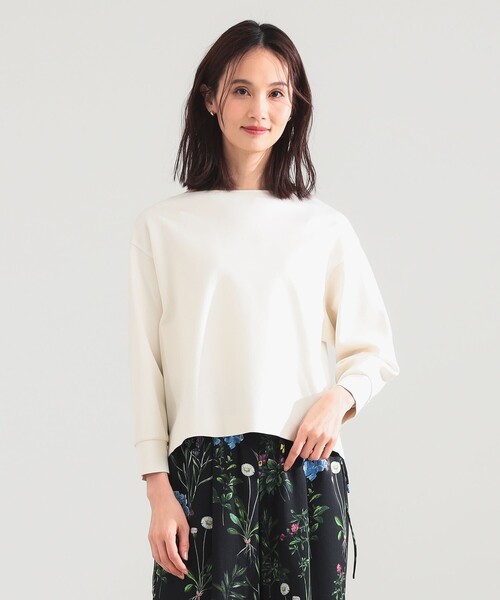 Demi-Luxe BEAMS（デミルクス ビームス）の「ポンチ ボートネック プルオーバー（Tシャツ/カットソー・レディース・カーキ/オフホワイト・ONE SIZE）」の10枚目の写真