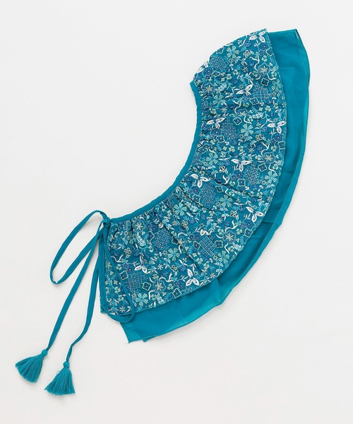 チャイハネ(チャイハネ)の「【チャイハネ】ハルティラフリルストール(ストール/ショール・レディース・ターコイズブルー/オレンジ・FREE)」の1枚目の写真