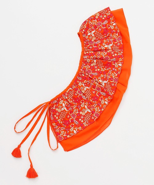 チャイハネ(チャイハネ)の「【チャイハネ】ハルティラフリルストール(ストール/ショール・レディース・ターコイズブルー/オレンジ・FREE)」の2枚目の写真