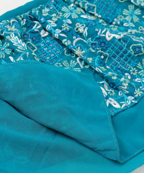 チャイハネ(チャイハネ)の「【チャイハネ】ハルティラフリルストール(ストール/ショール・レディース・ターコイズブルー/オレンジ・FREE)」の3枚目の写真