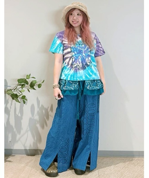 チャイハネ(チャイハネ)の「【チャイハネ】ハルティラフリルストール(ストール/ショール・レディース・ターコイズブルー/オレンジ・FREE)」の6枚目の写真