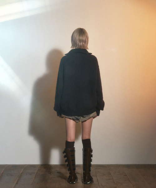 PORTERNA(ポルテナ)の「BUTTON HALF PULL-OVER SWEATER-PURPLE(ニット/セーター・レディース・その他・OS)」の5枚目の写真