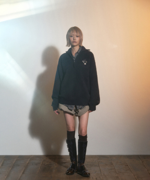 PORTERNA(ポルテナ)の「BUTTON HALF PULL-OVER SWEATER-PURPLE(ニット/セーター・レディース・その他・OS)」の6枚目の写真