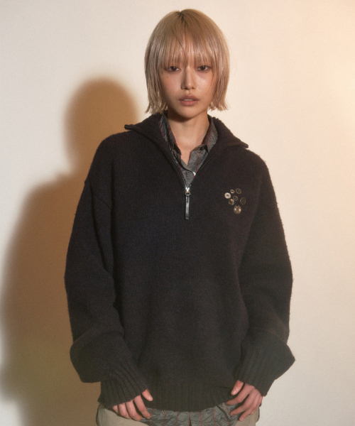 PORTERNA(ポルテナ)の「BUTTON HALF PULL-OVER SWEATER-PURPLE(ニット/セーター・レディース・その他・OS)」の7枚目の写真