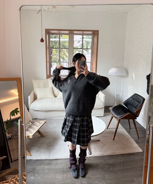 PORTERNA(ポルテナ)の「BUTTON HALF PULL-OVER SWEATER-PURPLE(ニット/セーター・レディース・その他・OS)」の18枚目の写真