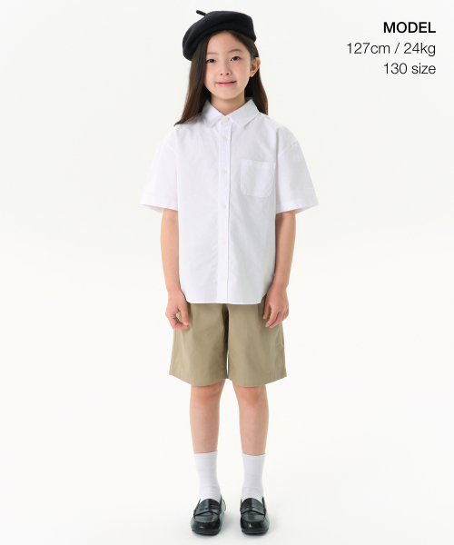 MUSINSA STANDARD KIDS（ムシンサスタンダードキッズ）の「ワイドチノショーツ[ベージュ]（その他パンツ・レディース・その他・110/120/130/140/150/160/100）」の2枚目の写真
