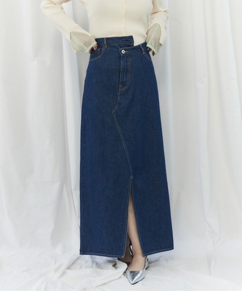 CIEL'AIR（シエルエアー）の「PATCHWORK REMAKE DENIM SKIRT(ﾊﾟｯﾁﾜｰｸﾘﾒｲｸﾃﾞﾆﾑｽｶｰﾄ）（スカート・レディース・インディゴブルー/ブラック・FREE）」の16枚目の写真