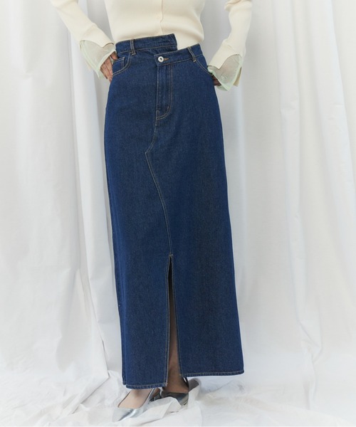 CIEL'AIR（シエルエアー）の「PATCHWORK REMAKE DENIM SKIRT(ﾊﾟｯﾁﾜｰｸﾘﾒｲｸﾃﾞﾆﾑｽｶｰﾄ）（スカート・レディース・インディゴブルー/ブラック・FREE）」の21枚目の写真