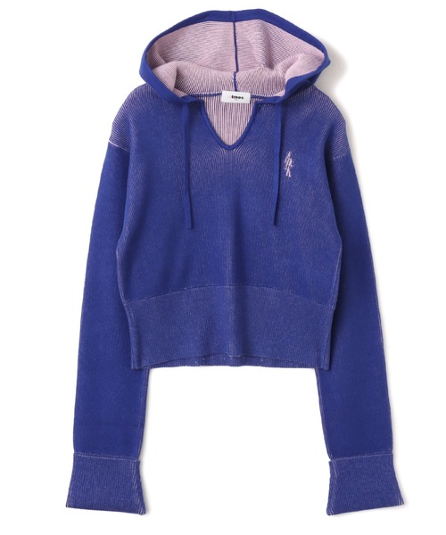 atmos pink（アトモスピンク）の「atmos pink Plating Knit Hoodie / アトモス ピンク プレーティング ニット フーディー（パーカー・レディース・ブルー/チャコール・FREE）」の5枚目の写真