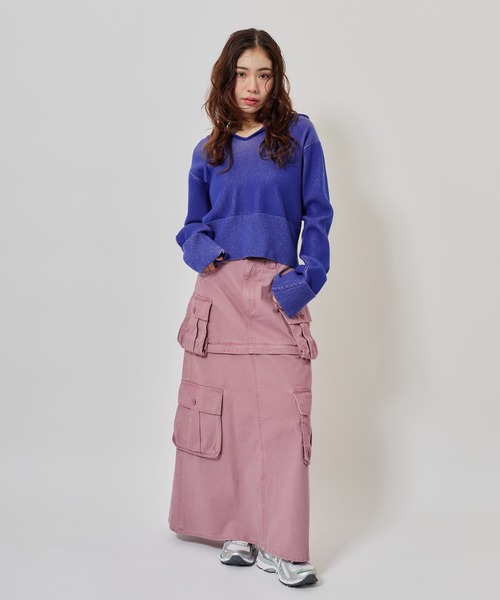 atmos pink（アトモスピンク）の「atmos pink Plating Knit Hoodie / アトモス ピンク プレーティング ニット フーディー（パーカー・レディース・ブルー/チャコール・FREE）」の11枚目の写真