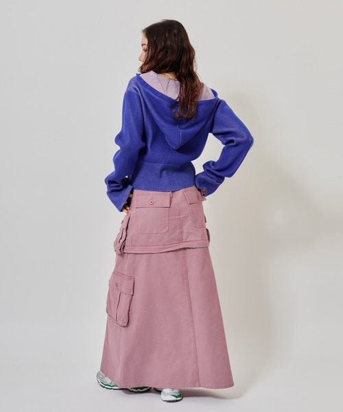 atmos pink（アトモスピンク）の「atmos pink Plating Knit Hoodie / アトモス ピンク プレーティング ニット フーディー（パーカー・レディース・ブルー/チャコール・FREE）」の10枚目の写真