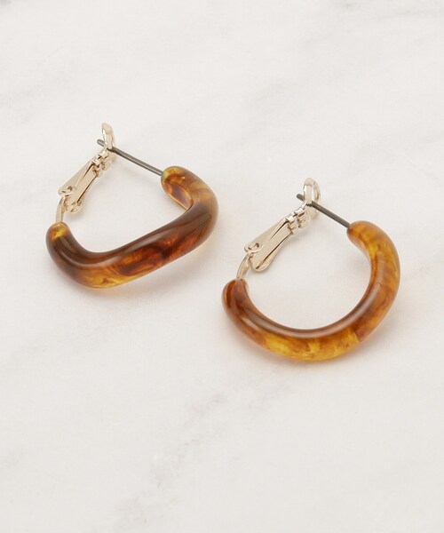 grove（グローブ）の「カラーアクリルフープピアス（ピアス（両耳用）・レディース・クリア/ダークブラウン・00）」の2枚目の写真