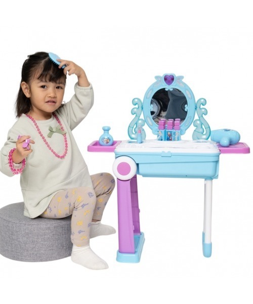 Disney（ディズニー）の「<アナと雪の女王> ドレッサーにへんしん！コロコロはこべるスーツケース（おもちゃ・キッズ・ライトブルー・FREE）」の2枚目の写真