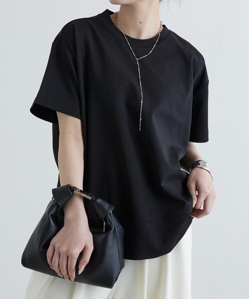 Lui's(ルイス)の「裾切替プルオーバー(Tシャツ/カットソー・レディース・ブラック/ピンクベージュ/オフホワイト/チャコールグレー・FREE)」の1枚目の写真